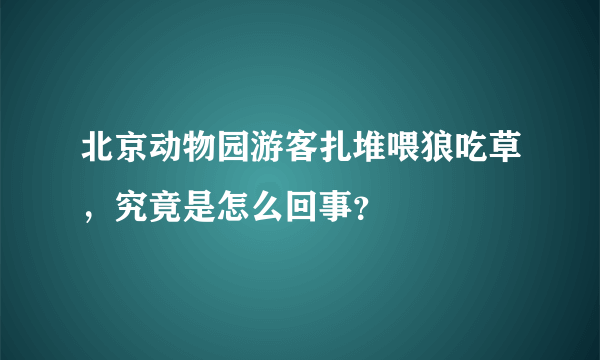 北京动物园游客扎堆喂狼吃草，究竟是怎么回事？