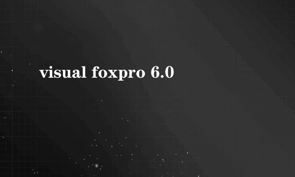 visual foxpro 6.0