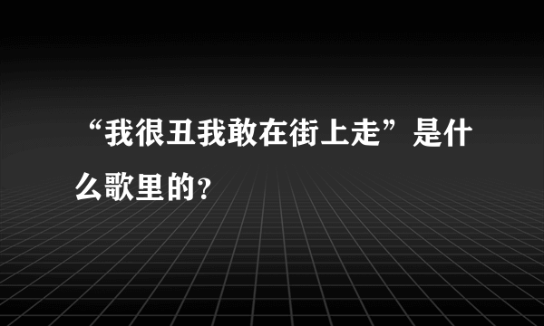 “我很丑我敢在街上走”是什么歌里的？