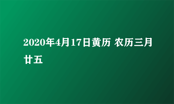 2020年4月17日黄历 农历三月廿五