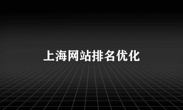 上海网站排名优化