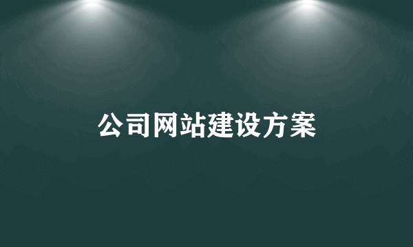 公司网站建设方案