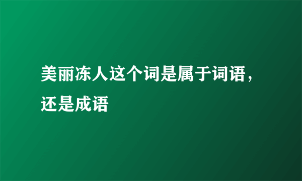 美丽冻人这个词是属于词语，还是成语