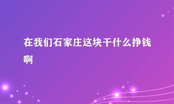 在我们石家庄这块干什么挣钱啊