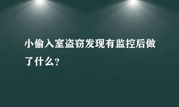 小偷入室盗窃发现有监控后做了什么？