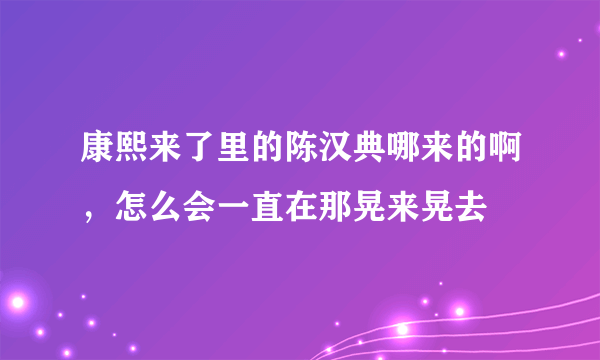 康熙来了里的陈汉典哪来的啊，怎么会一直在那晃来晃去