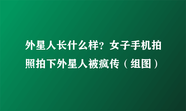 外星人长什么样？女子手机拍照拍下外星人被疯传（组图）