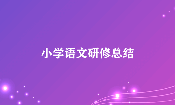 小学语文研修总结