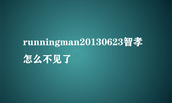 runningman20130623智孝怎么不见了