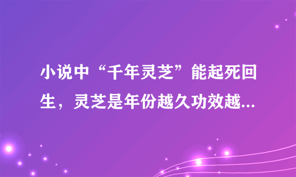 小说中“千年灵芝”能起死回生，灵芝是年份越久功效越好吗 蚂蚁庄园今日答案9月1日