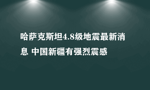 哈萨克斯坦4.8级地震最新消息 中国新疆有强烈震感