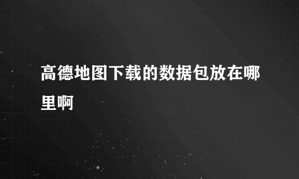 高德地图下载的数据包放在哪里啊