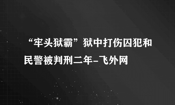 “牢头狱霸”狱中打伤囚犯和民警被判刑二年-飞外网