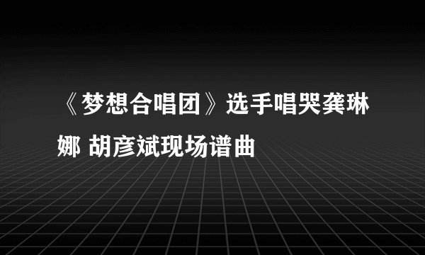 《梦想合唱团》选手唱哭龚琳娜 胡彦斌现场谱曲