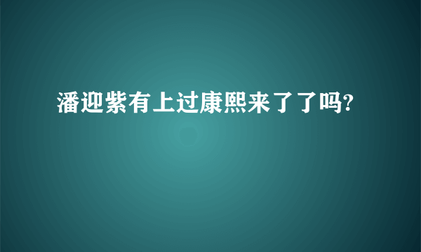 潘迎紫有上过康熙来了了吗?