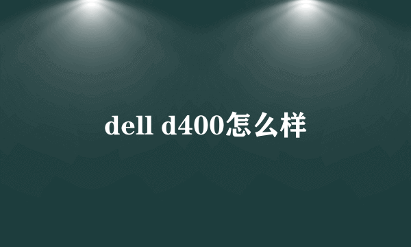 dell d400怎么样