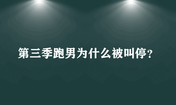 第三季跑男为什么被叫停？