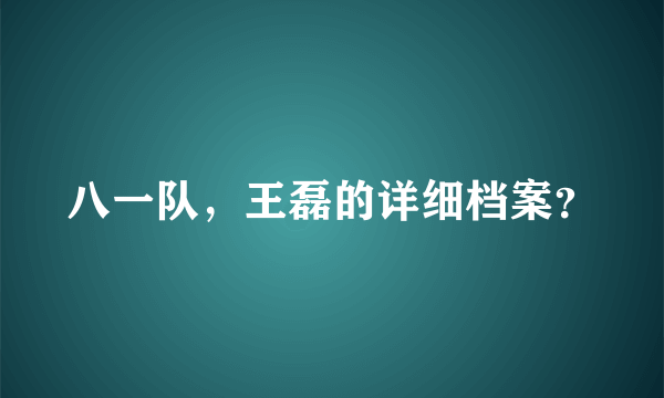 八一队，王磊的详细档案？