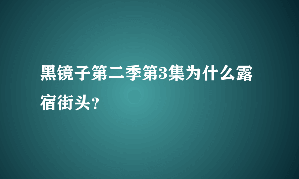 黑镜子第二季第3集为什么露宿街头？