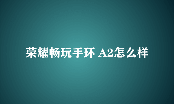 荣耀畅玩手环 A2怎么样