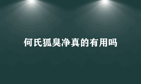 何氏狐臭净真的有用吗