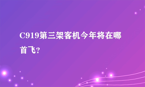 C919第三架客机今年将在哪首飞？