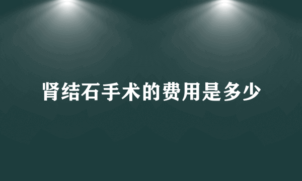 肾结石手术的费用是多少