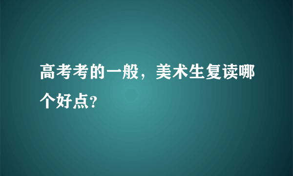 高考考的一般，美术生复读哪个好点？