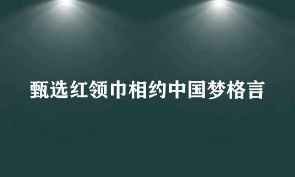 甄选红领巾相约中国梦格言