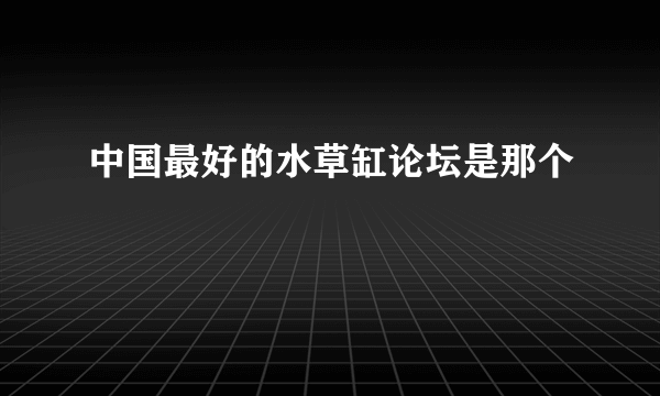 中国最好的水草缸论坛是那个