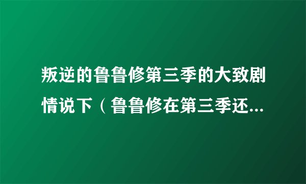 叛逆的鲁鲁修第三季的大致剧情说下（鲁鲁修在第三季还是不是主角啊？）