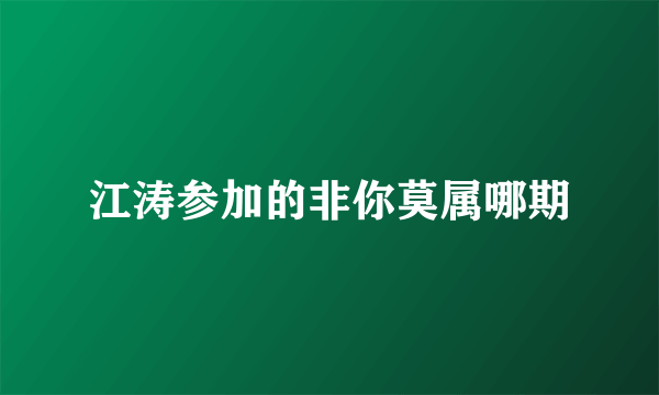 江涛参加的非你莫属哪期