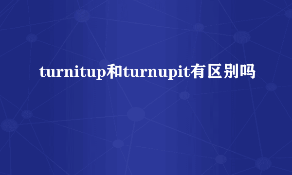 turnitup和turnupit有区别吗