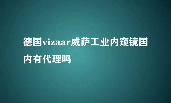 德国vizaar威萨工业内窥镜国内有代理吗