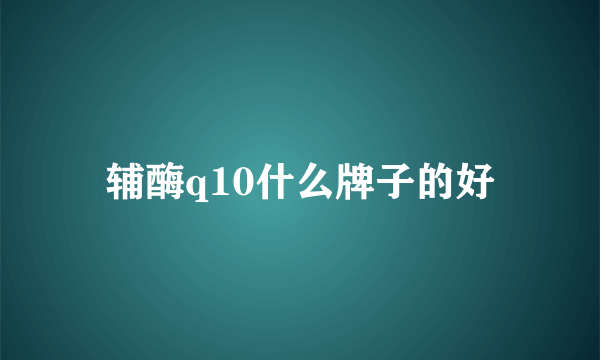 辅酶q10什么牌子的好