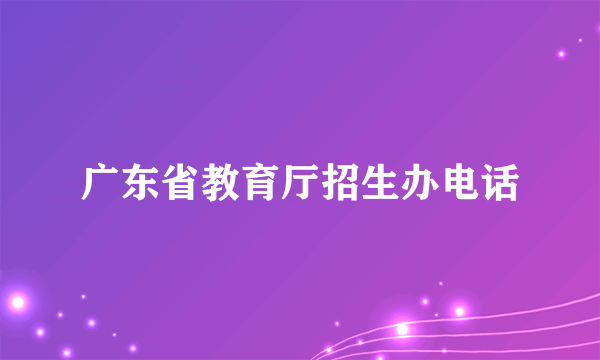 广东省教育厅招生办电话