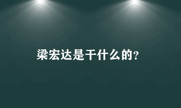 梁宏达是干什么的？