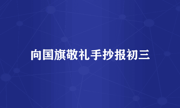 向国旗敬礼手抄报初三