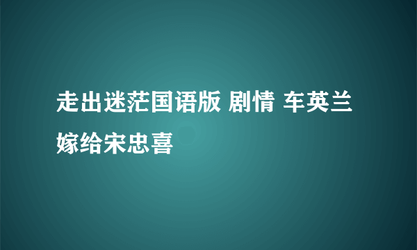 走出迷茫国语版 剧情 车英兰嫁给宋忠喜