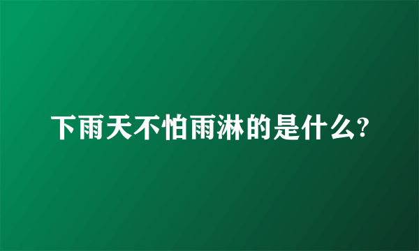 下雨天不怕雨淋的是什么?