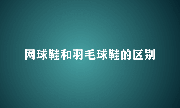 网球鞋和羽毛球鞋的区别