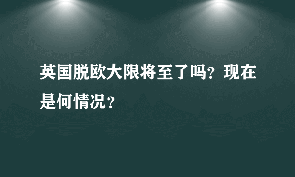 英国脱欧大限将至了吗？现在是何情况？