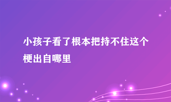 小孩子看了根本把持不住这个梗出自哪里