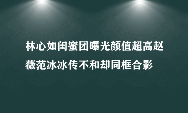 林心如闺蜜团曝光颜值超高赵薇范冰冰传不和却同框合影