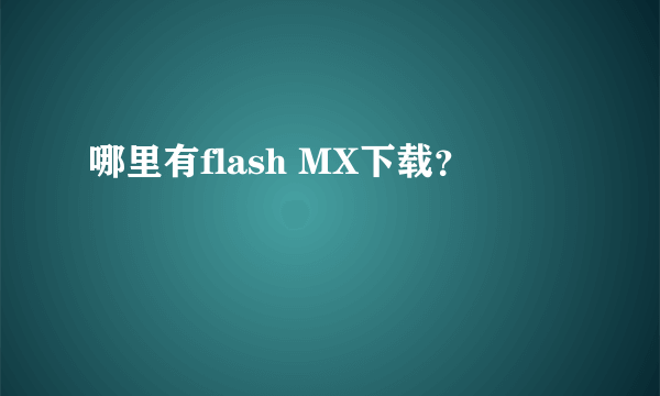 哪里有flash MX下载？