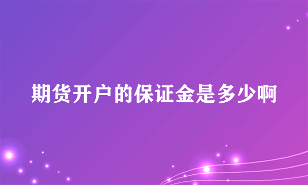 期货开户的保证金是多少啊