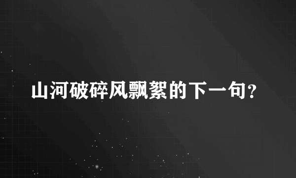 山河破碎风飘絮的下一句？