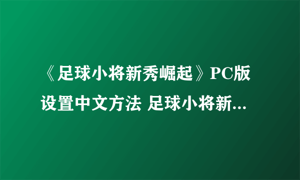 《足球小将新秀崛起》PC版设置中文方法 足球小将新秀崛起怎么设置中文