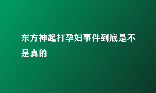 东方神起打孕妇事件到底是不是真的