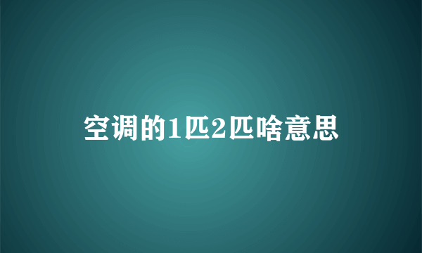 空调的1匹2匹啥意思